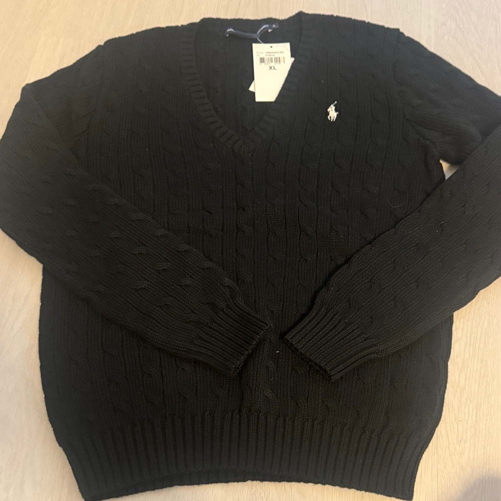 Ralph Lauren Black V-Neck Sweater